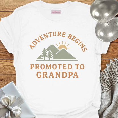 Adventure Begins, Promoted to Grandpa T-Shirt