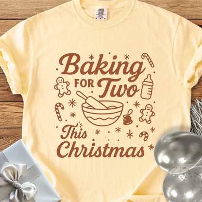 Baking for Two This Christmas - Premium Christmas Pregnancy T-Shirt