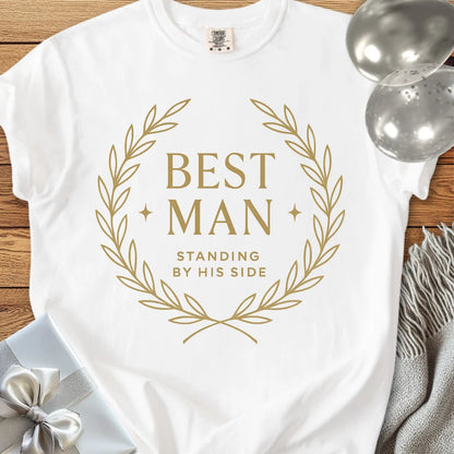 Best Man, Standing by His Side - Premium Elegance Bridal Party T-Shirt