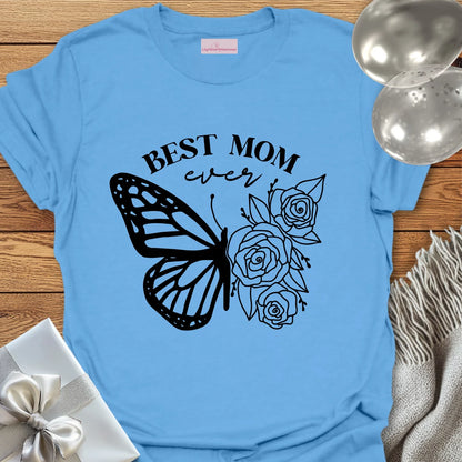 Best Mom Ever Floral Butterfly T-Shirt