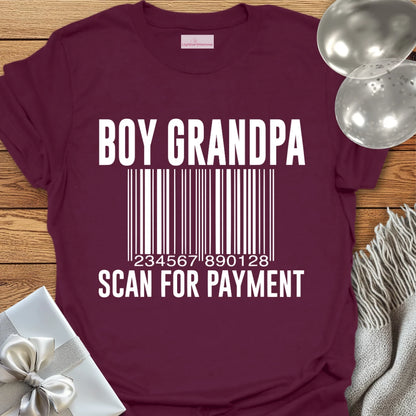 Boy Grandpa, Scan for Payment - Parenting T-Shirt