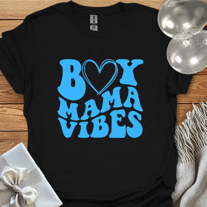 Boy Mama Vibes (wavy text) - Pregnancy T-Shirt