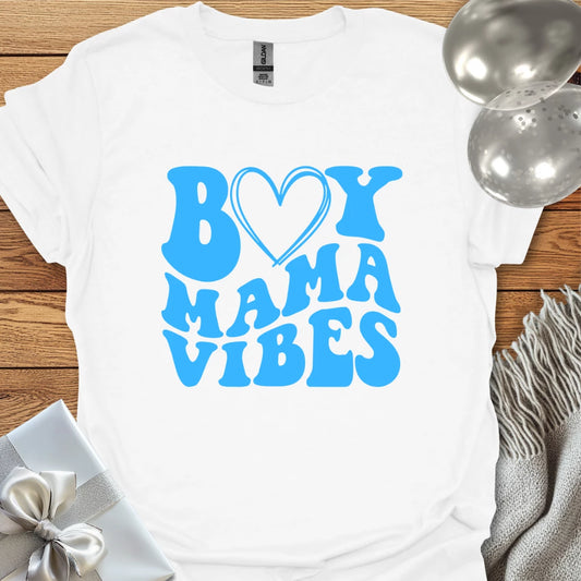 Boy Mama Vibes (wavy text) - Pregnancy T-Shirt