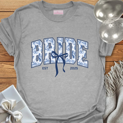 Bride Floral Varsity Wedding T-Shirt