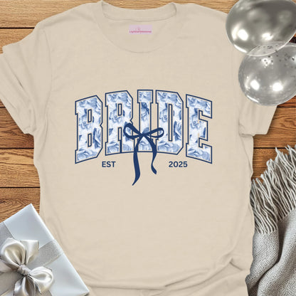 Bride Floral Varsity Wedding T-Shirt