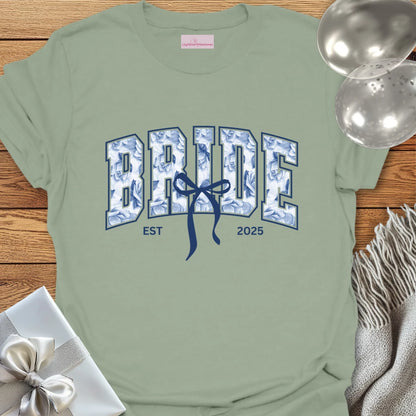Bride Floral Varsity Wedding T-Shirt
