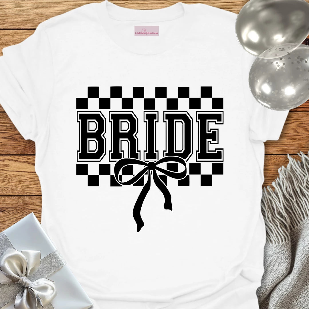 Bride (chequered) - Bridal Party T-Shirt