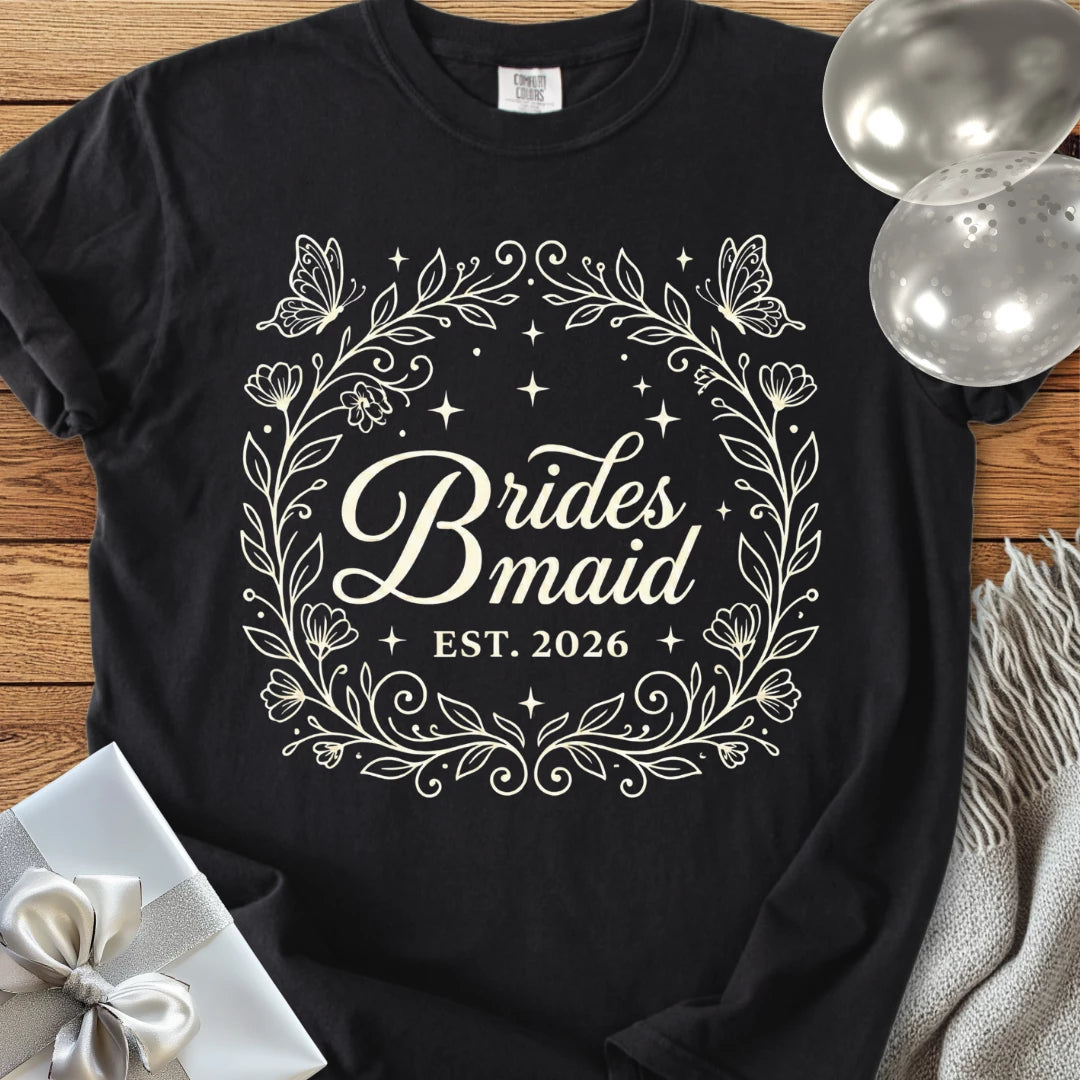 Bridesmaid, Est 2026 - Premium Wedding T-Shirt