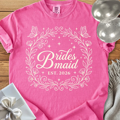 Bridesmaid, Est 2026 - Premium Wedding T-Shirt