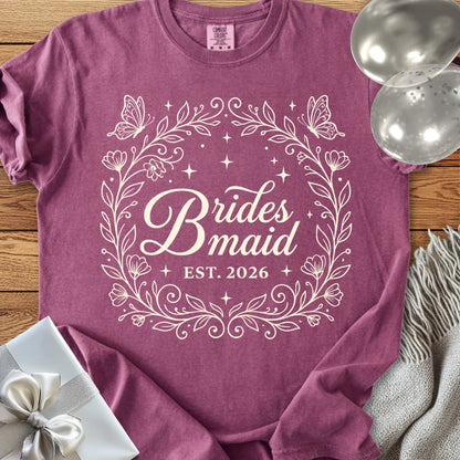 Bridesmaid, Est 2026 - Premium Wedding T-Shirt