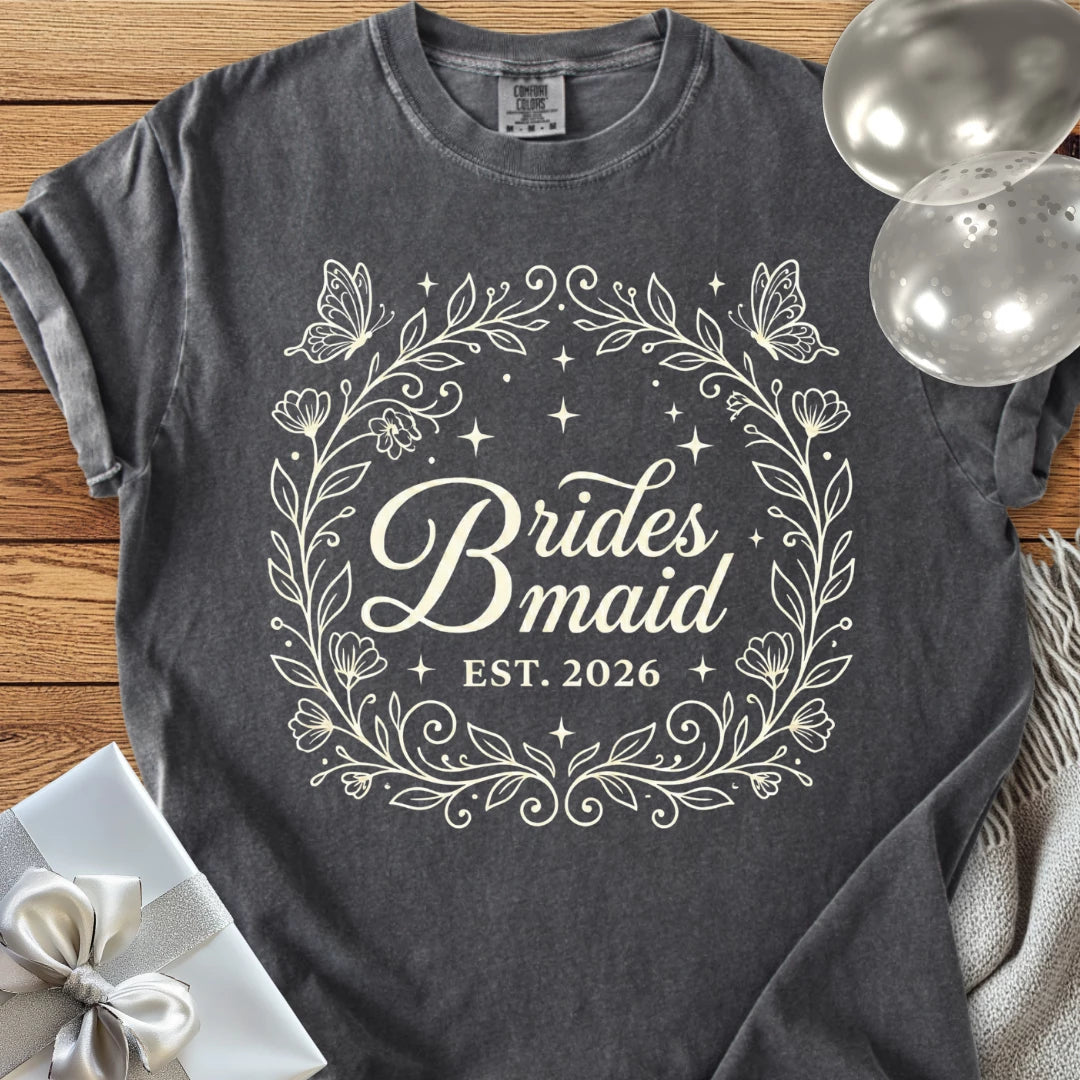 Bridesmaid, Est 2026 - Premium Wedding T-Shirt