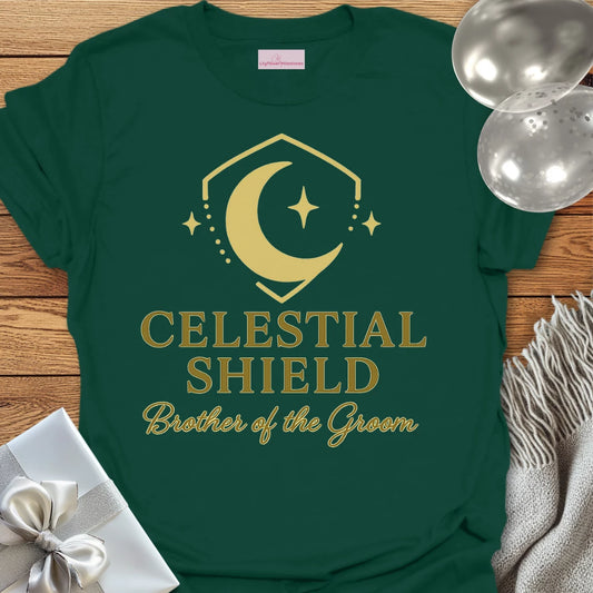 Brother of the Groom, Celestial Shield Wedding T-Shirt