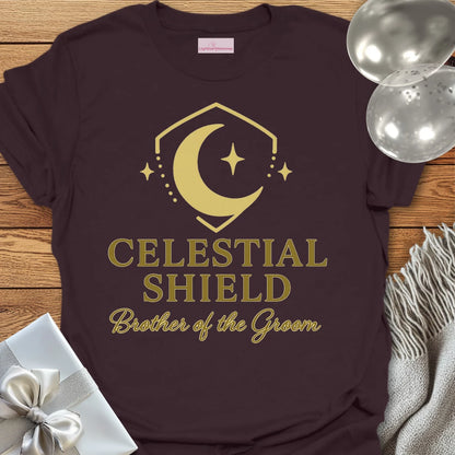 Brother of the Groom, Celestial Shield Wedding T-Shirt
