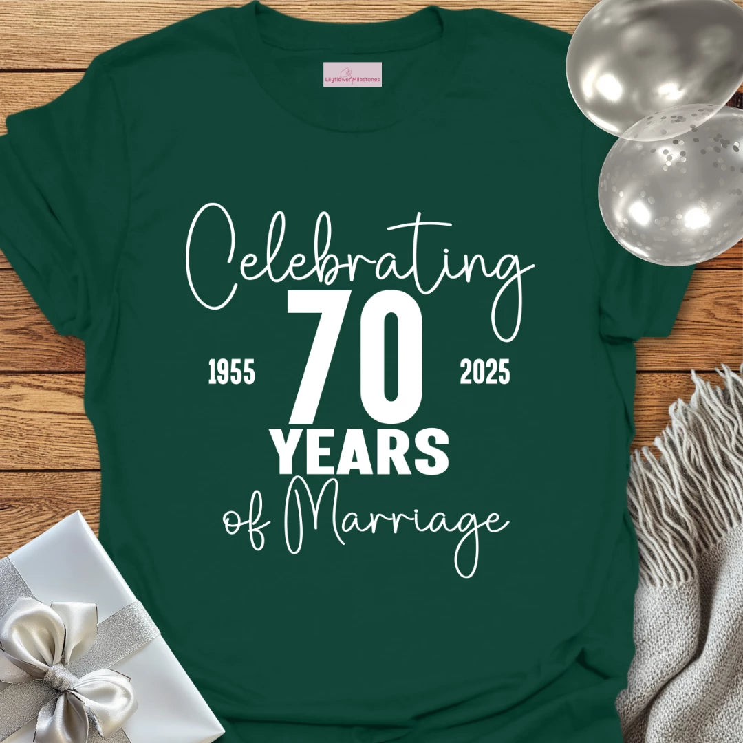 Celebrating 70 Years of Marriage - 70th Wedding Anniversary T-Shirt