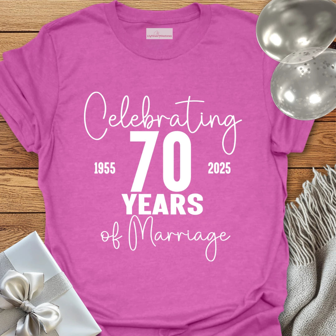 Celebrating 70 Years of Marriage - 70th Wedding Anniversary T-Shirt