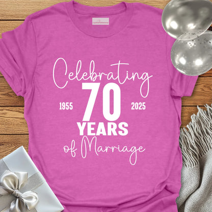 Celebrating 70 Years of Marriage - 70th Wedding Anniversary T-Shirt