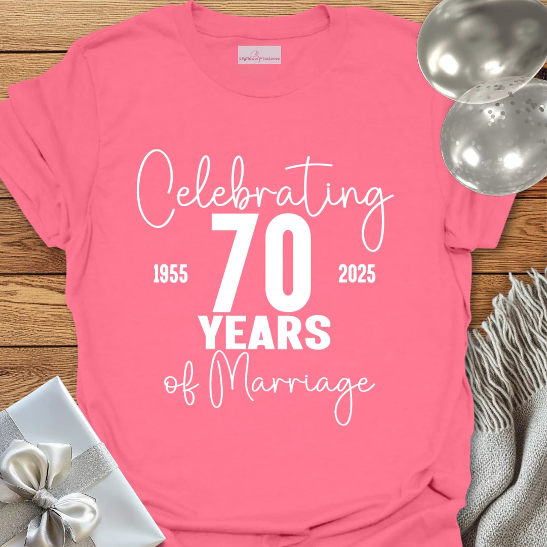 Celebrating 70 Years of Marriage - 70th Wedding Anniversary T-Shirt