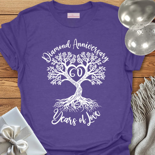 Diamond Anniversary, 60 Years of Love - 60th Wedding Anniversary T-Shirt