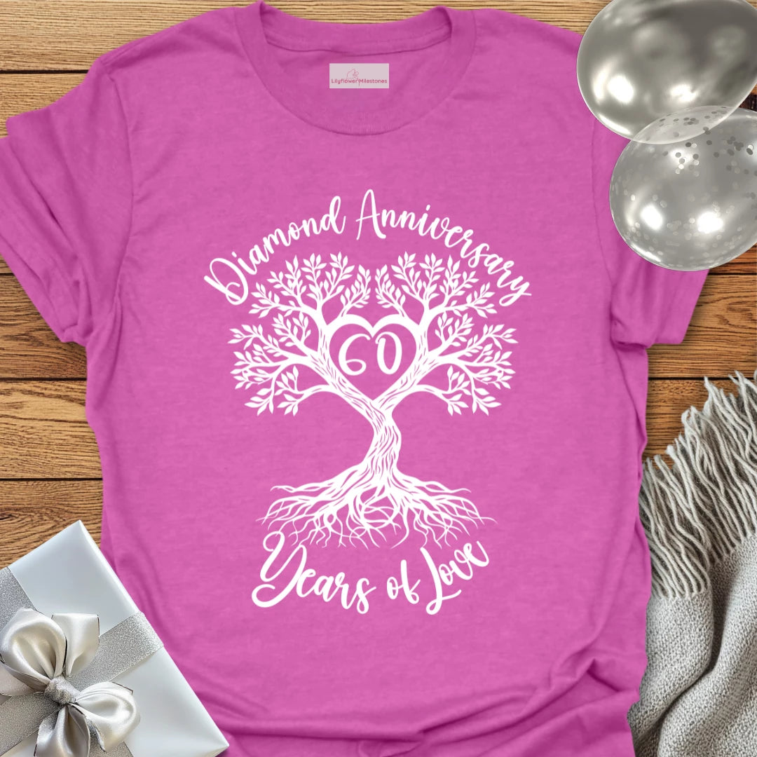 Diamond Anniversary, 60 Years of Love - 60th Wedding Anniversary T-Shirt