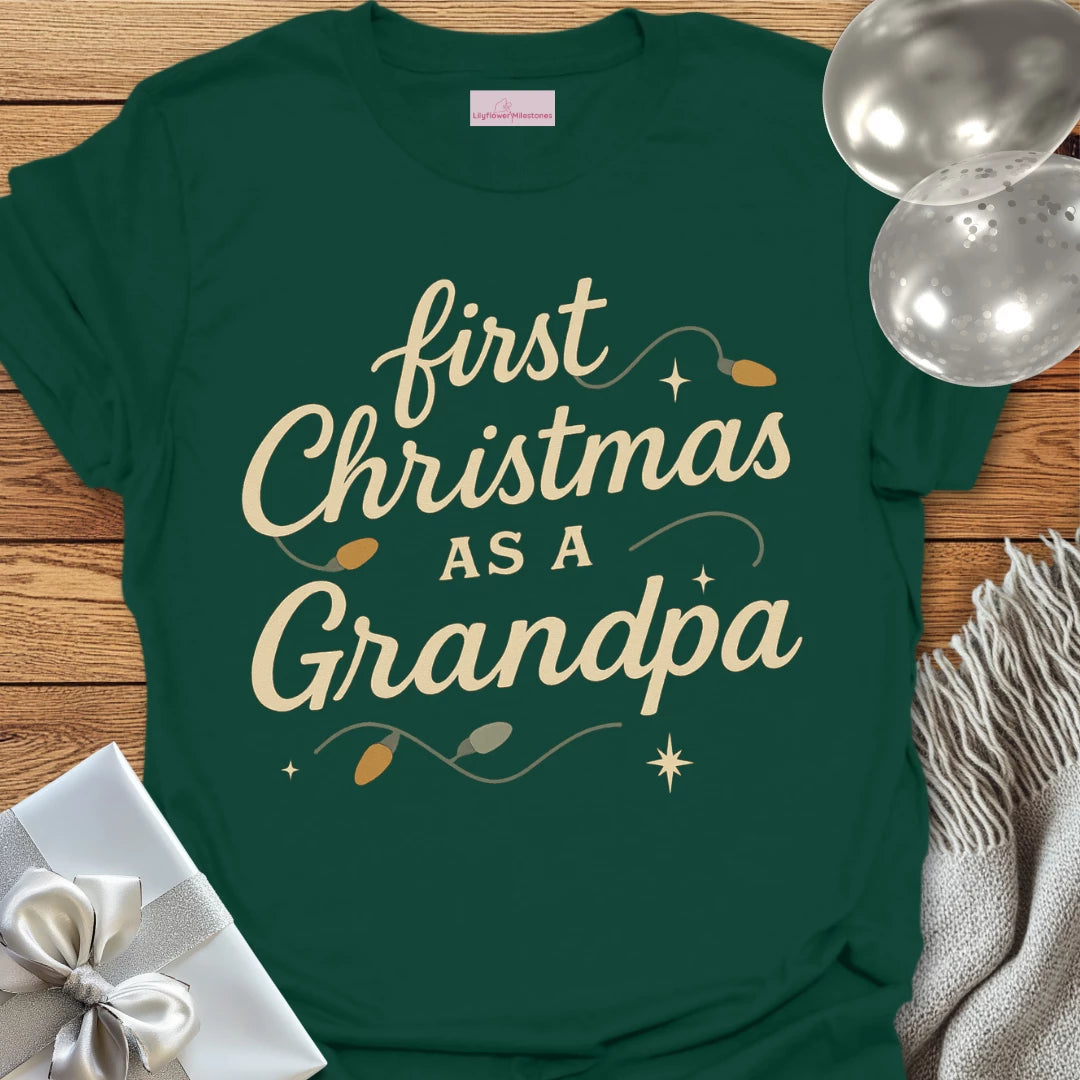 First Christmas as a Grandpa - Christmas T-Shirt