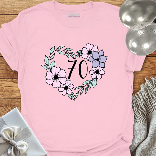 Floral Heart - 70th Birthday T-Shirt