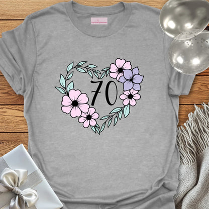 Floral Heart - 70th Birthday T-Shirt