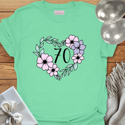 Floral Heart - 70th Birthday T-Shirt