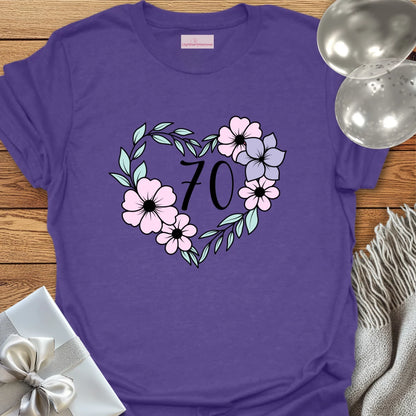 Floral Heart - 70th Birthday T-Shirt