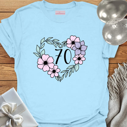 Floral Heart - 70th Birthday T-Shirt