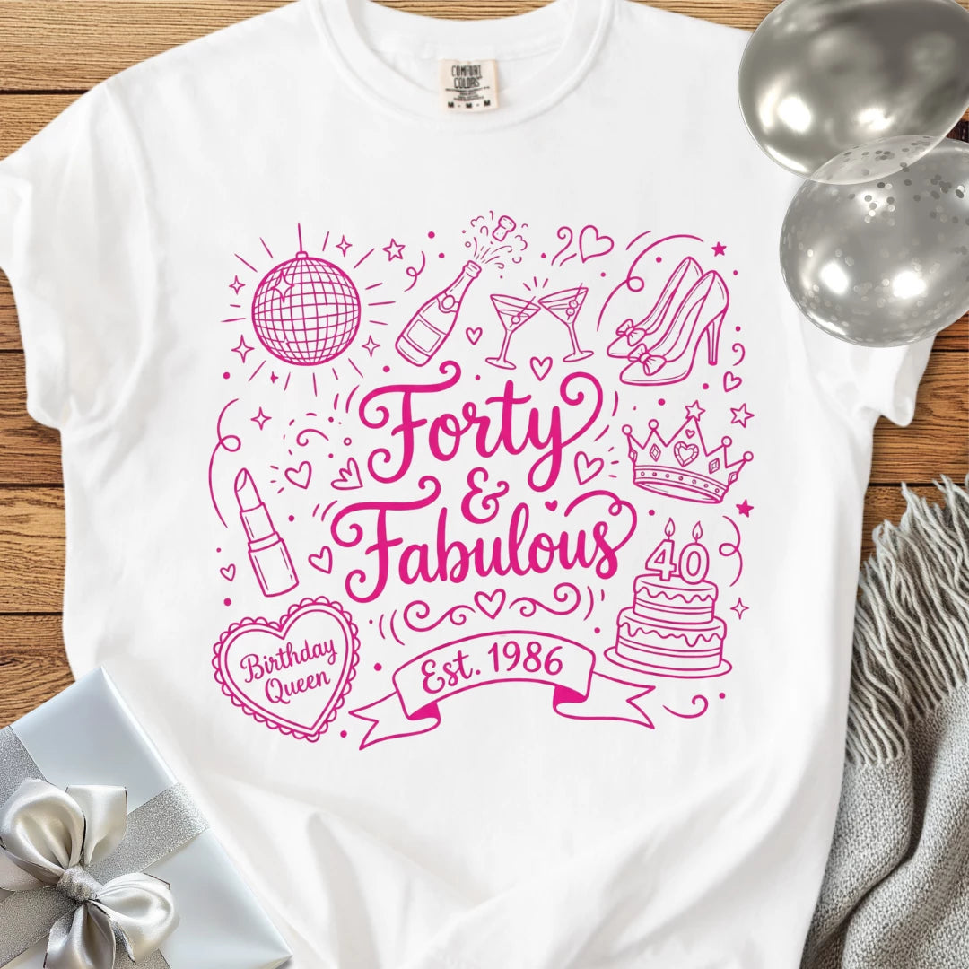 Forty & Fabulous, Est 1986 - Premium 40th Birthday T-Shirt