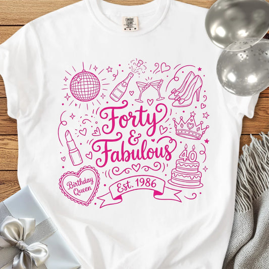 Forty & Fabulous, Est 1986 - Premium 40th Birthday T-Shirt