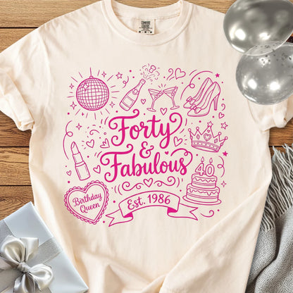 Forty & Fabulous, Est 1986 - Premium 40th Birthday T-Shirt