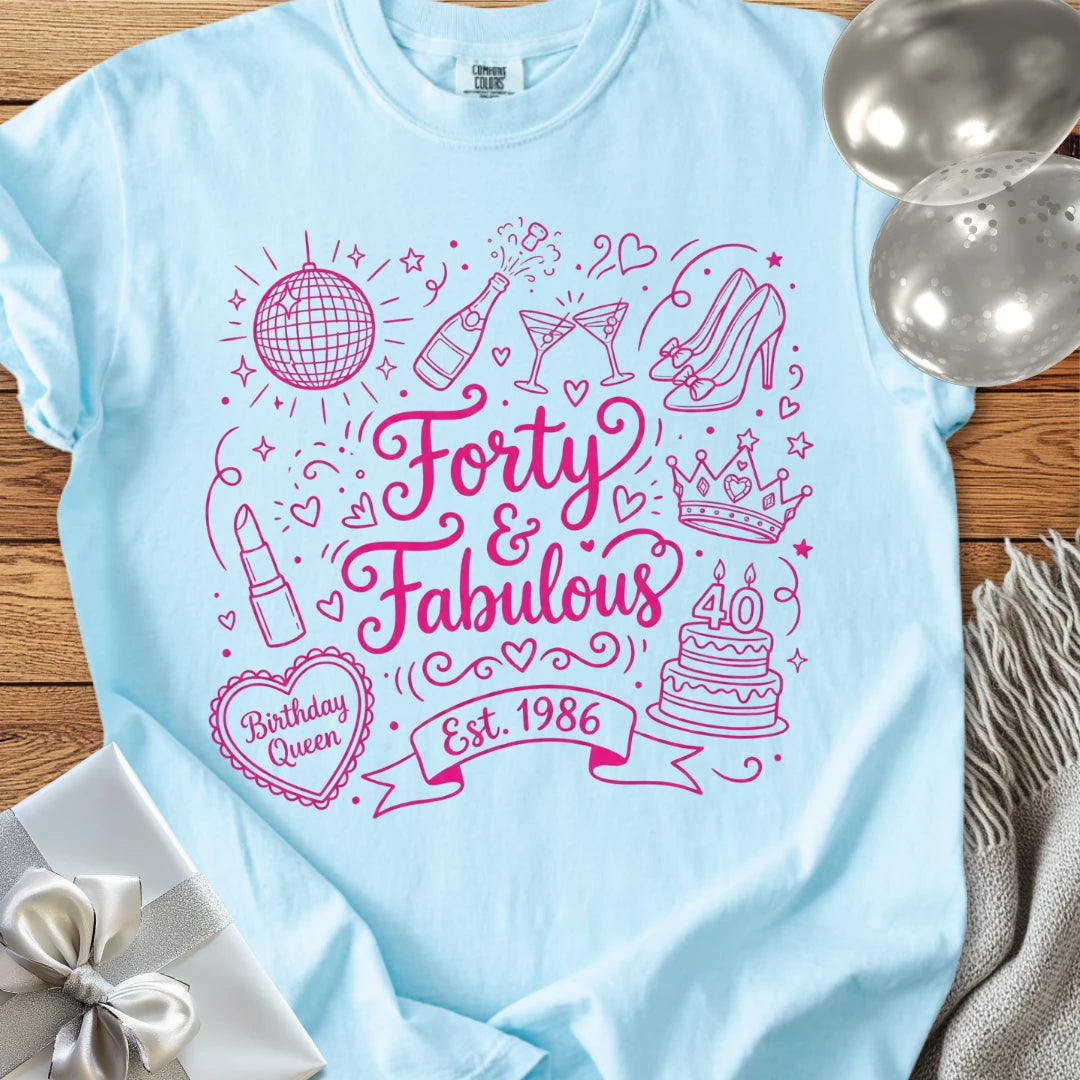 Forty & Fabulous, Est 1986 - Premium 40th Birthday T-Shirt
