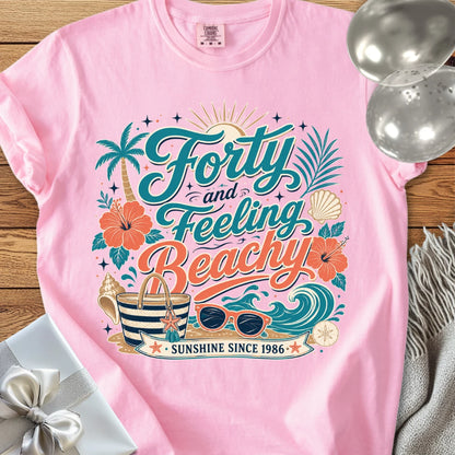 Forty and Feeling Beachy, Sunshine Since 1986 - Premium 40th Birthday T-Shirt