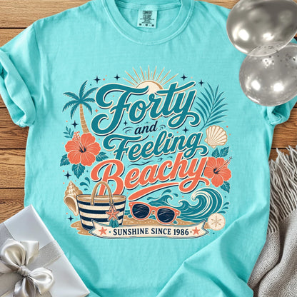 Forty and Feeling Beachy, Sunshine Since 1986 - Premium 40th Birthday T-Shirt