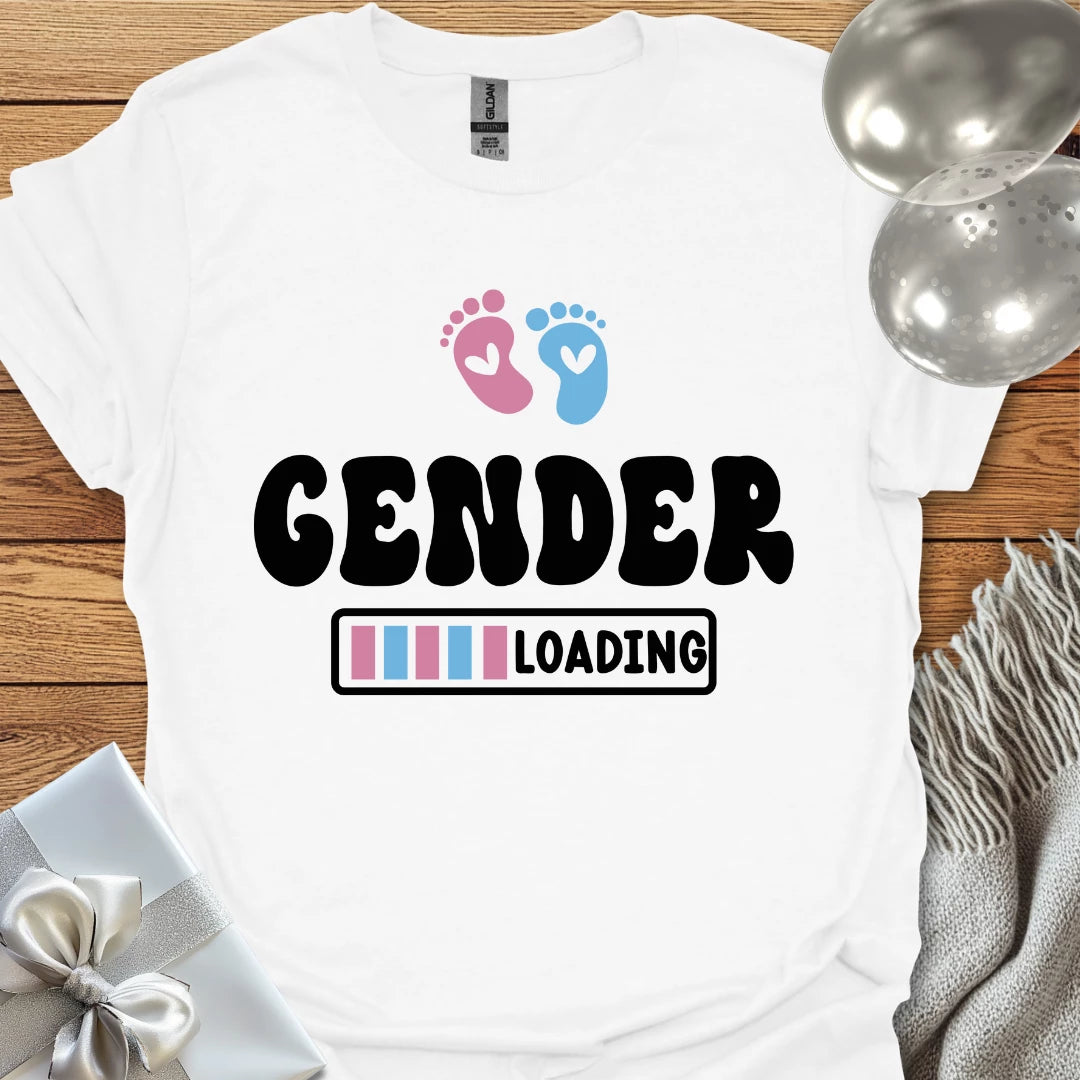 Gender Loading (footprints) - Pregnancy T-Shirt