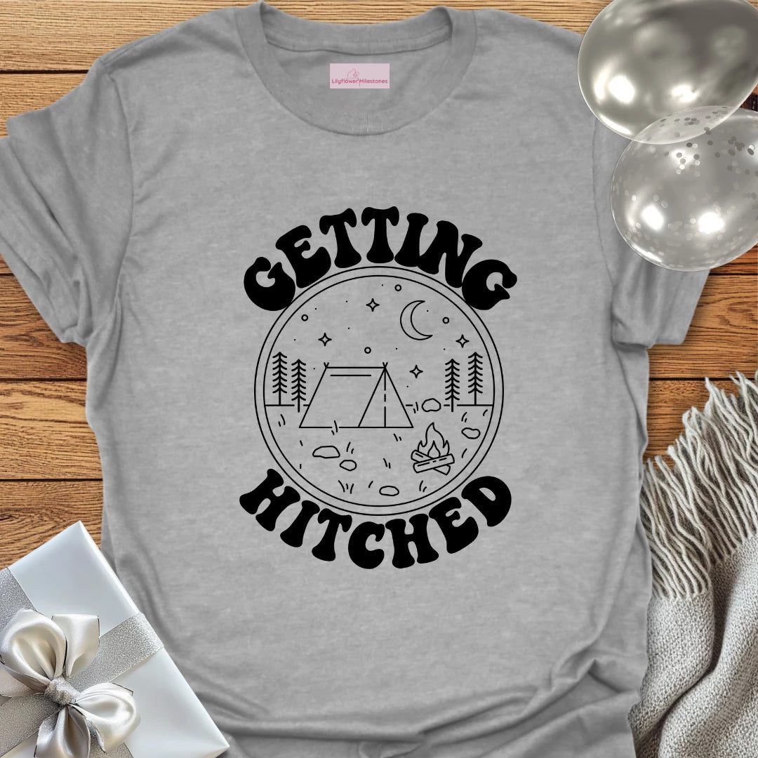 Getting Hitched - Camping Bachelorette Party T-Shirt