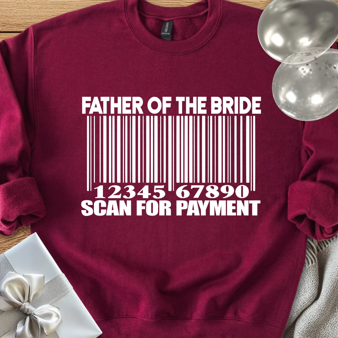 Father of the Bride, Scan for Payment Classic Sweatshirt