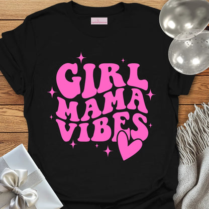 Girl Mama Vibes (wavy text) - Pregnancy T-Shirt