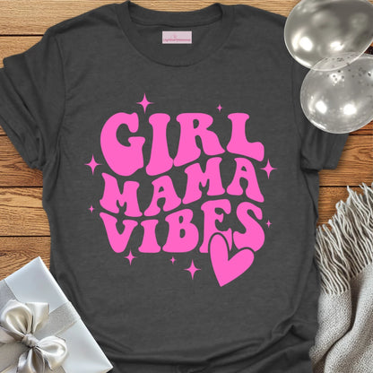 Girl Mama Vibes (wavy text) - Pregnancy T-Shirt