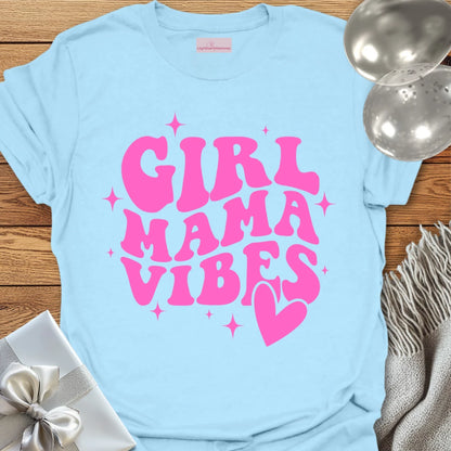Girl Mama Vibes (wavy text) - Pregnancy T-Shirt