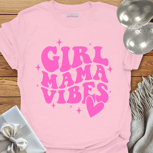 Girl Mama Vibes (wavy text) - Pregnancy T-Shirt