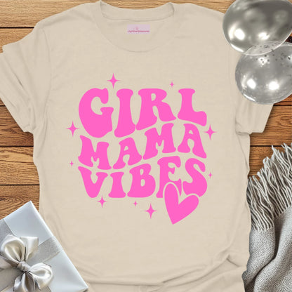 Girl Mama Vibes (wavy text) - Pregnancy T-Shirt