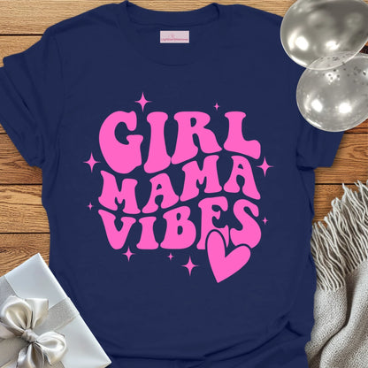 Girl Mama Vibes (wavy text) - Pregnancy T-Shirt