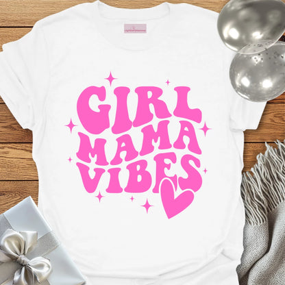 Girl Mama Vibes (wavy text) - Pregnancy T-Shirt