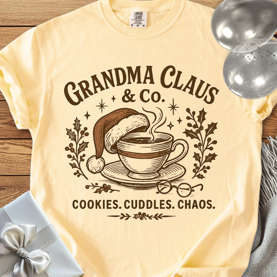 Grandma Claus & Co. Cookies. Cuddles. Chaos - Premium Christmas T-Shirt