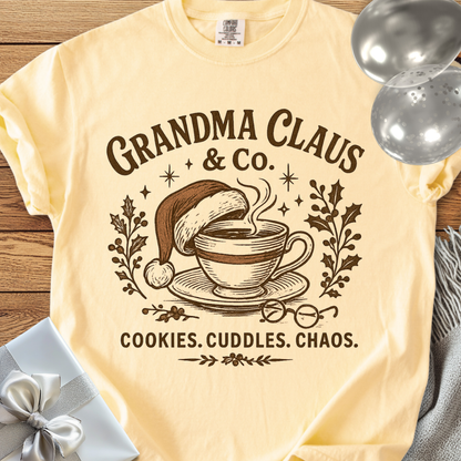 Grandma Claus & Co. Cookies. Cuddles. Chaos - Premium Christmas T-Shirt