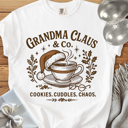 Grandma Claus & Co. Cookies. Cuddles. Chaos - Premium Christmas T-Shirt