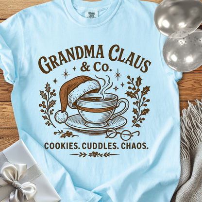 Grandma Claus & Co. Cookies. Cuddles. Chaos - Premium Christmas T-Shirt