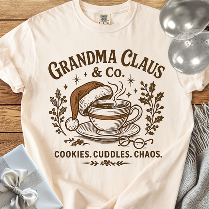 Grandma Claus & Co. Cookies. Cuddles. Chaos - Premium Christmas T-Shirt
